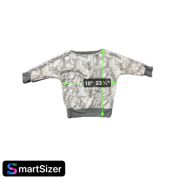 Kaktus NWT Sequined Abstract Animal Print Sweatshirt Grey Ribbed Cuffs Hem Sz XS - Picture 7 of 10